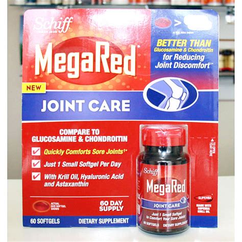 Megared Joint Care Krill Oil Hyaluronic Acid And Astaxanthin 60 Softgels Schiff Vilane