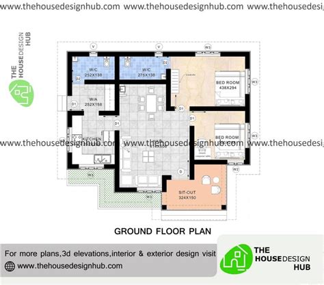 30 X 35 Ft 2 Bhk House Plan Under 1000 Sq Ft The House Design Hub