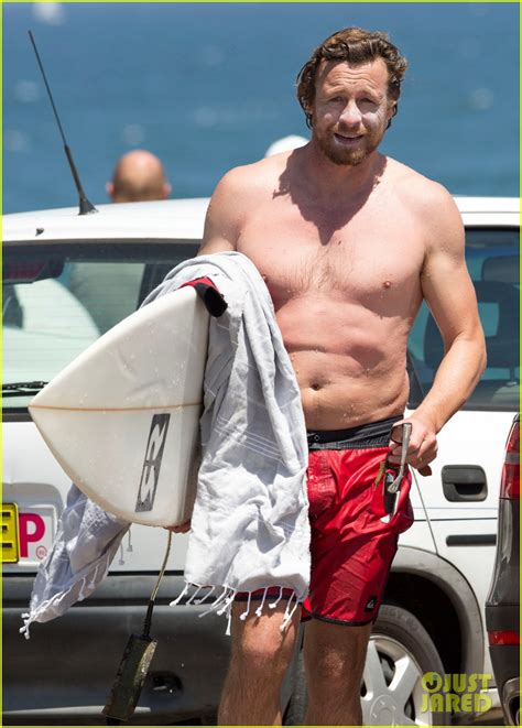 Simon Baker Shows Off His Shirtless Body Surfing Photo