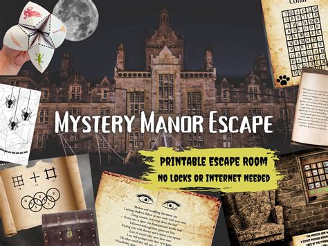 Escape Room Game Mystery Manor Printable Adventure For Etsy Uk