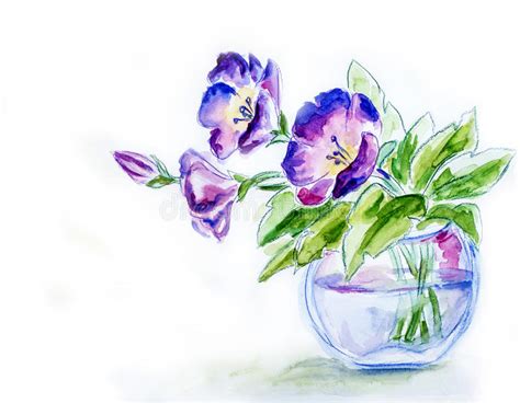 You can even use the flowers to create a whole artwork in your computer, print it out and transfer it into your watercolor paper. Spring Flowers In Vase, Watercolor Royalty Free Stock ...