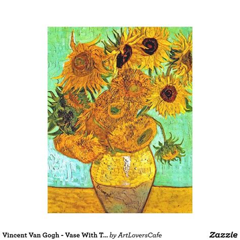 Vincent Van Gogh Vase With Twelve Sunflowers Canvas Print Zazzle Com Sunflower Canvas