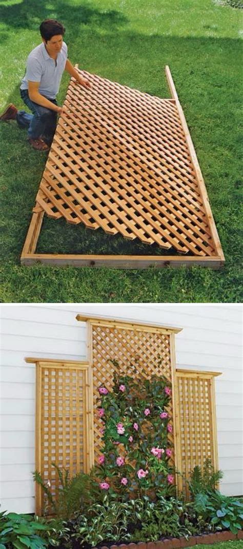 I cut the horizontal and vertical strings that make up the bottom of the trellis, after that i cut through the vines at the lower part of the trellis. 20+ Awesome DIY Garden Trellis Projects - Hative