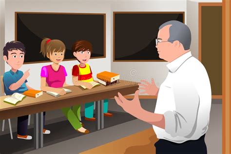 Teacher Teaching College Student Stock Vector Illustration Of Teacher