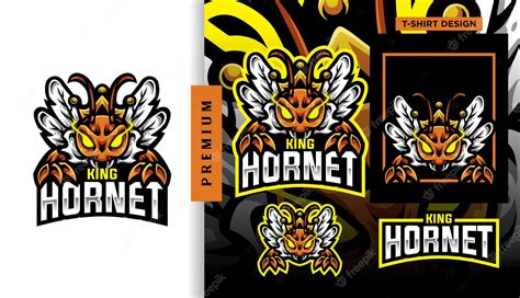 Premium Vector Hornet King Gaming Mascot Esport Logo Design Character