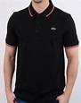 Lacoste Tipped Polo Shirt Black/Red | 80s Casual Classics