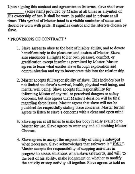 Wife Forced Into Sex Slave Agreement The Smoking Gun