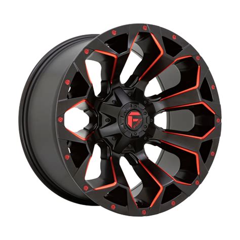 20 Inch Matte Black Red Wheels Rims Fuel Assault D787 6x55 Lug 20x9