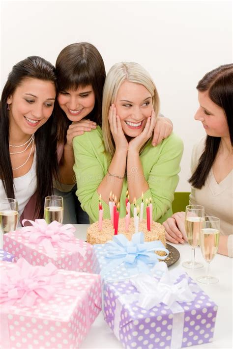 Birthday Party Group Of Woman Celebrate Stock Image Image 18704765