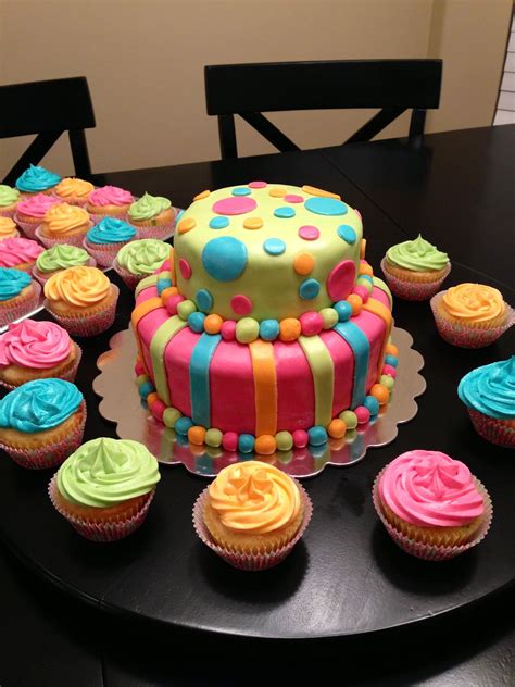 Bright Colors Birthday Cake Colorful Birthday Cake Cake Cupcake Cakes