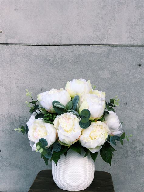 white peony silk arrangement the lush lily brisbane and gold coast florist flower delivery