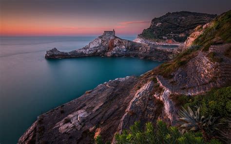 Hintergrundbilder Landschaft Sonnenuntergang Meer Italien Bucht