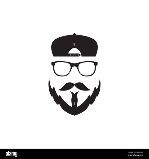 Cool Face Man With Sunglasses And Hat Logo Design Vector Graphic Symbol