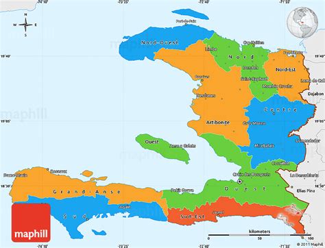 Political Simple Map Of Haiti Single Color Outside Borders And Labels