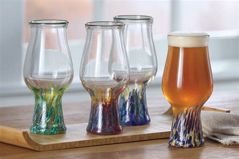 Swirled Beer Glass Set By Nicholas Nourot Art Glass Drinkware Artful Home