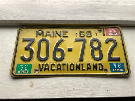 Pick 1 Yellow Maine License Plate 306 782 Late 60s 70s Auto Etsy