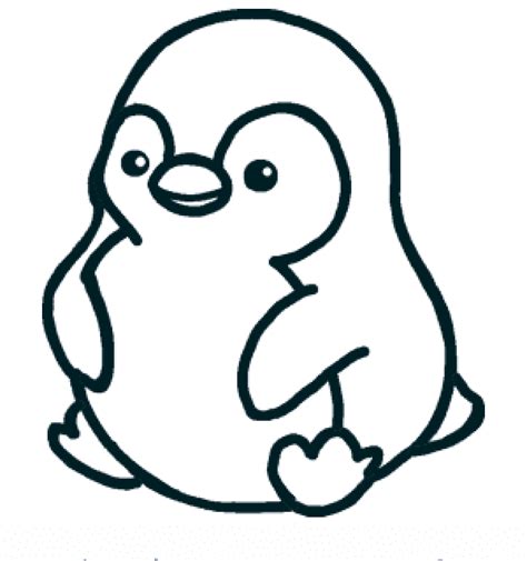 Learn To Draw A Cute Sitting Baby Penguin Drawing For Beginners