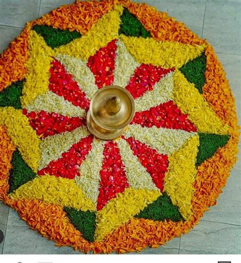 Simple Flower Rangoli Rangoli Designs Simple Diwali Simple Rangoli