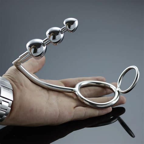 stainless steel men anal hook anal beads plug cock ring metal butt plug prostate massager anal