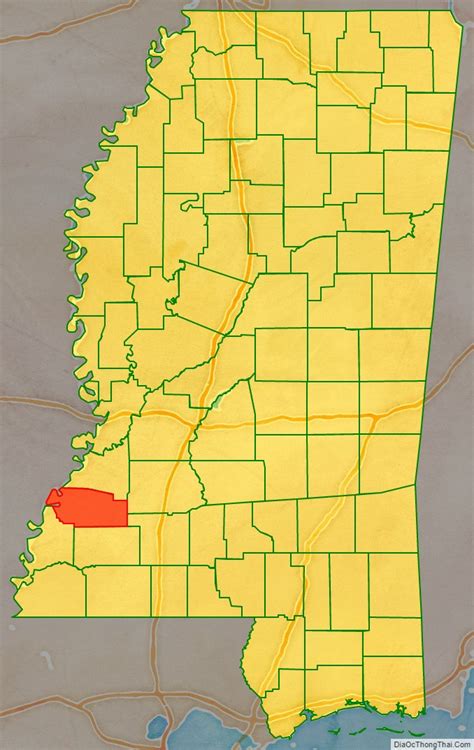 Map Of Jefferson County Mississippi