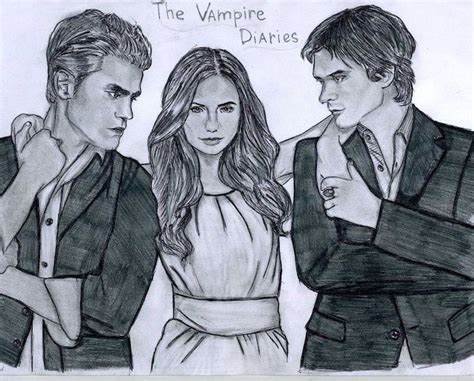 The Vampire Diaries Inspired Black And White Pencil Sketch How To