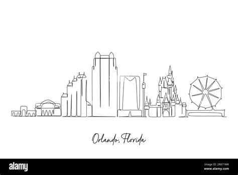 Outline Cityscape Of Orlando Florida United States Of America Vector