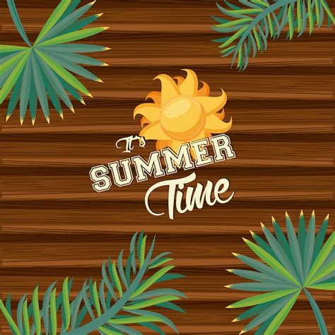 Ilustraci N Tropical Del Horario De Verano Vector Premium