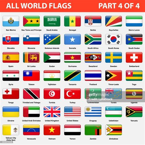 All World Flags In Alphabetical Order Part 4 Of 4 High Res Vector