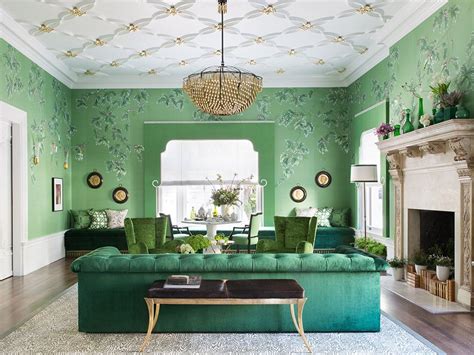Tour Jonathan Rachmans Fashion Inspired Design Green Living Room