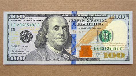 New 100 Us Dollars Banknote Hundred Dollars Usa 2009a Obverse And