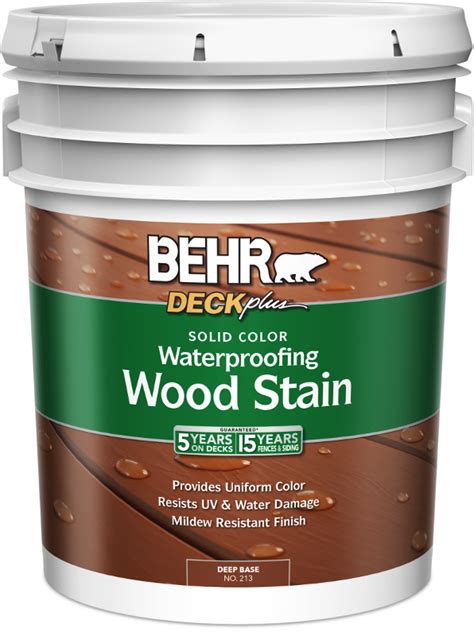 Behr® Deckplus™ Solid Color Waterproofing Wood Stain Coatings Company
