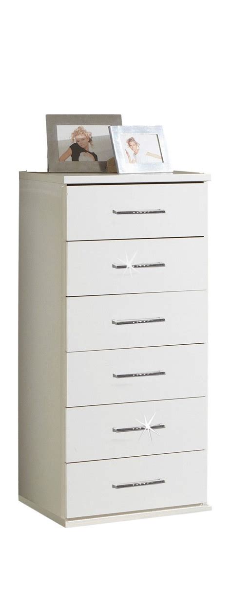 Opt for narrow and tall chest of drawers where you're limited on floor space, and wide chest of drawers for when you have a large bedroom whether you're looking for a large chest or drawers or you'd be happier with a small chest of drawers, we've got a whole host of options for you to choose. Bijoux German 6 Tall Narrow Chest of Drawers White Crystal ...