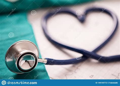Medical Stethoscope Twisted In Heart Shape Stock Photo Image Of Cure