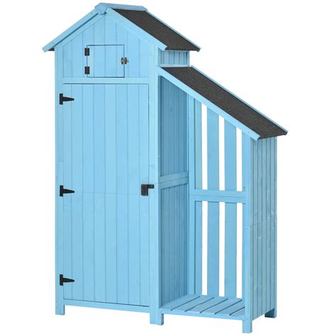 Outsunny Garden Shed Wooden Firewood House Storage Cabinet Waterproof