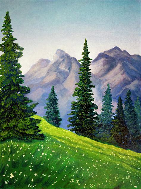 Mountain Landscape Wall Art Small Oil Painting Mountain Impressionist