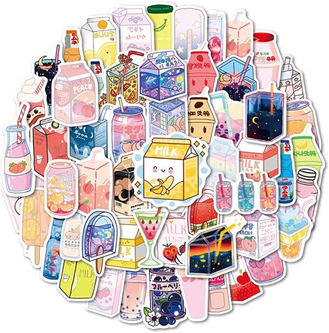 Buy Cute Stickers 52pcs Kawaii Drink Stickersaesthetic Stickersjapanese Stickersboba Stickers