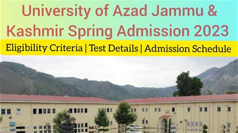 University Of Azad Jammu And Kashmir Muzaffarabad Spring Admission 2023