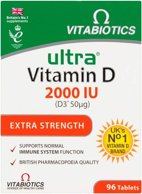 Vitabiotics Ultra Vitamin D 2000 Iu Extra Strength Tablets 96 Tablets