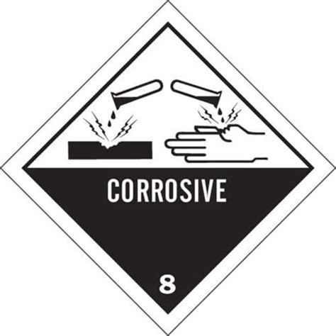Brady CORROSIVE Hazardous Material Shipping Labels CORROSIVE Hazardous