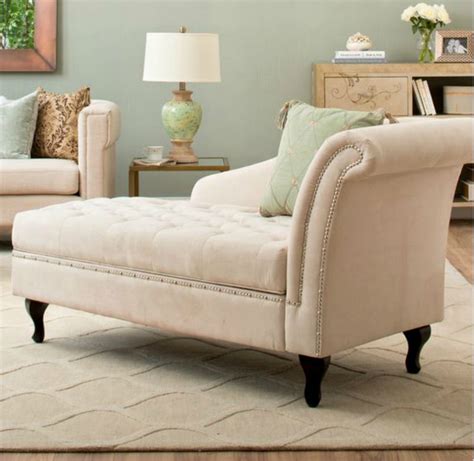 Traditional Storage Chaise Lounge This Luxurious Lounger W Tufted