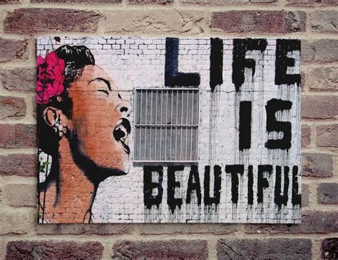 Banksy Life Is Beautiful 11 X 16 Canvas Wrap Print Arte