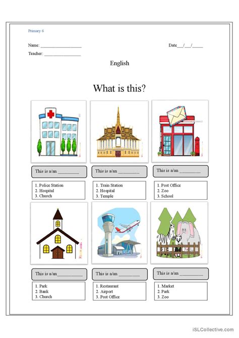 Places In Town Worksheet English Esl Worksheets Pdf And Doc