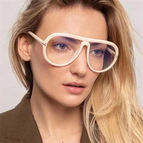 Oversized Pilot Clear Lens Sunglasses Women One Piece Big Frame Luxury Brand Sun Glasses For