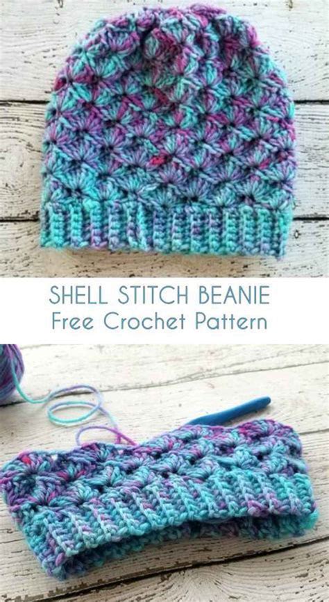 Beautiful Skills Crochet Knitting Quilting Shell Stitch Beanie