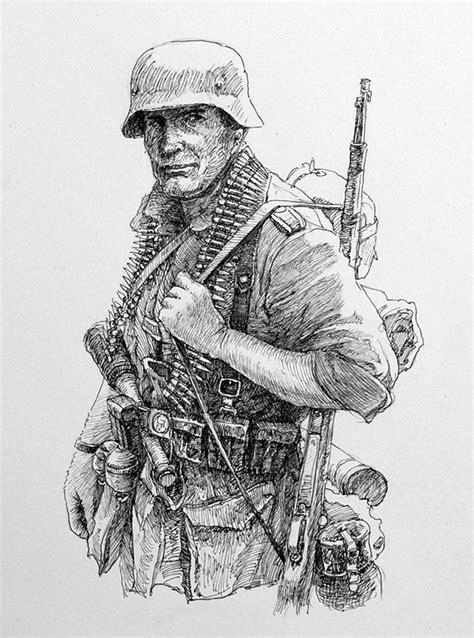 German Soldier Ww2 Drawing