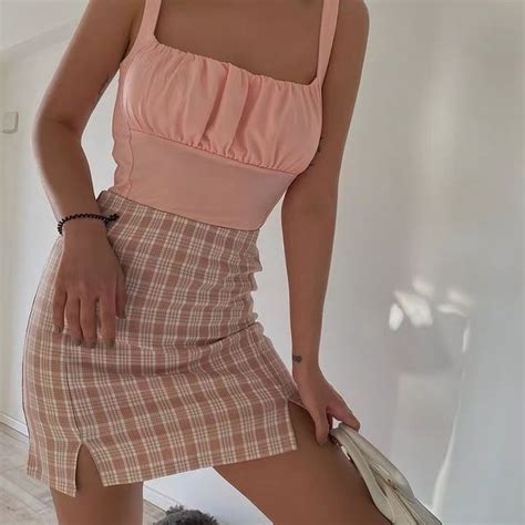 Pink Ruffle Cami Top The Custom Movement In 2021 Cute Skirt Outfits