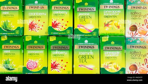 Twinings Flavoured Green Tea In Uk Supermarket Stock Photo Alamy