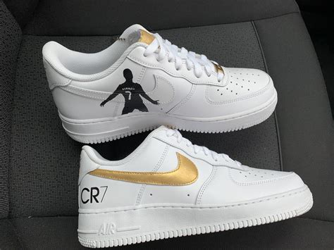 Custom 18k Gold Cr7 Air Force 1 Derivation Customs Custom Sneakers