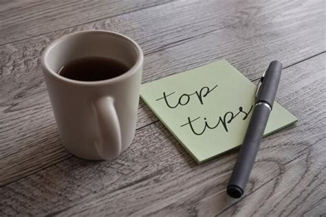 Premium Photo Closeup Image Of Cup Of Coffee Pen And Sticky Note With