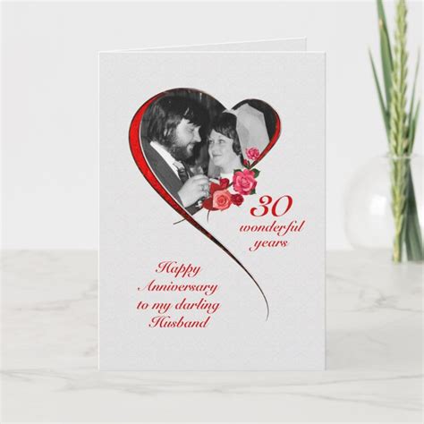 Romantic 30th Wedding Anniversary For Husband Card Uk